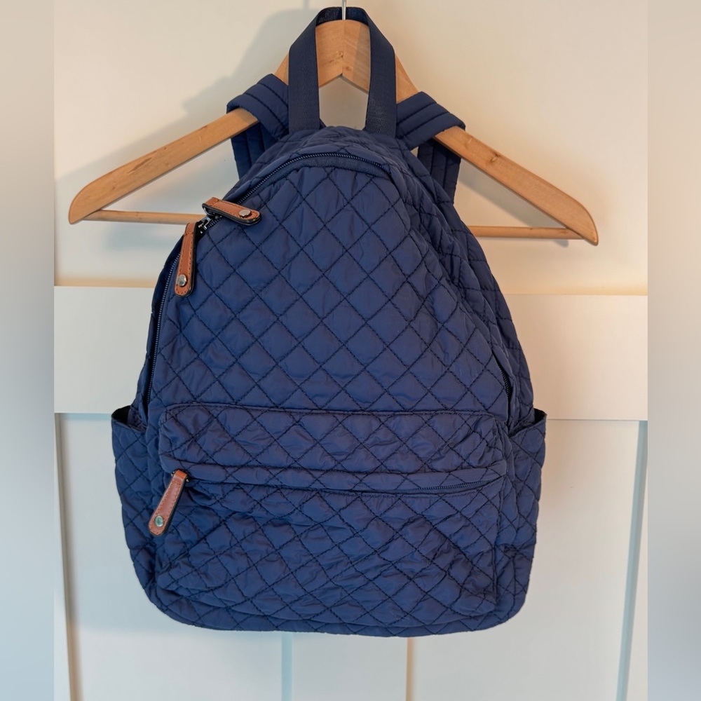 Navy Blue Soft Quilted Backpack by Kate & Alex Cufforo